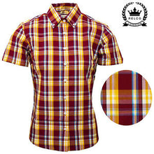 Load image into Gallery viewer, Women's Burgundy & Gold Check Shirt • Relco