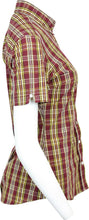 Load image into Gallery viewer, Women's Burgundy & Gold Check Shirt • Relco