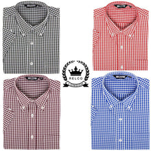 Load image into Gallery viewer, Men's Gingham Short Sleeve Shirt • Relco London