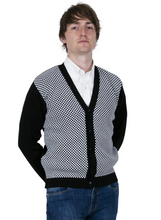 Load image into Gallery viewer, Mens Black & White Check Cardigan