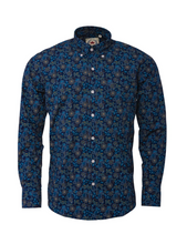 Load image into Gallery viewer, Mens Blue Paisley Floral Shirt • Relco
