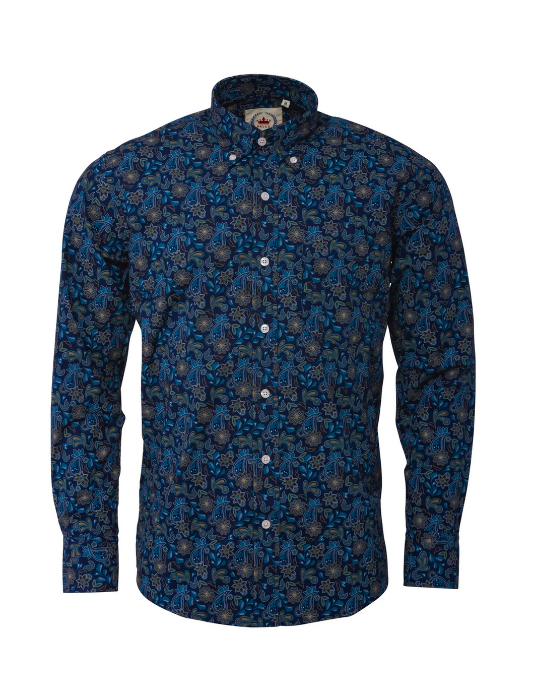Mens Blue Paisley Floral Shirt • Relco