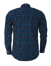 Load image into Gallery viewer, Mens Blue Paisley Floral Shirt • Relco
