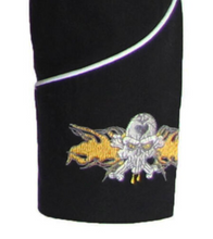 Load image into Gallery viewer, Mens Black Cowboy Shirt Gold Flaming Skull • Redstar Rodeo
