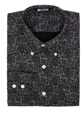 Load image into Gallery viewer, Mens Black White Paisley Shirt • Relco
