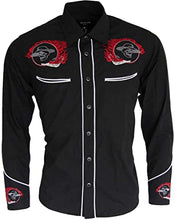 Load image into Gallery viewer, Mens Black Western Cowboy Shirt • Red Skull • Redstar Rodeo
