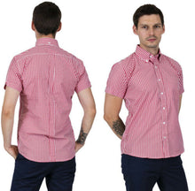 Load image into Gallery viewer, Men&#39;s Gingham Short Sleeve Shirt • Relco London

