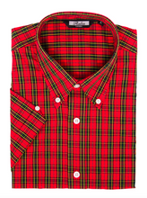 Load image into Gallery viewer, Men&#39;s Red Tartan Checked Shirt • Relco
