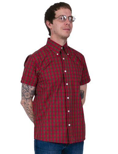 Men's Red Tartan Checked Shirt • Relco