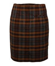 Load image into Gallery viewer, Women&#39;s Grey Rust Tartan Skirt • Relco
