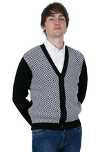 Load image into Gallery viewer, Mens Black &amp; White Check Cardigan
