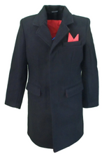 Load image into Gallery viewer, Mens Crombie Woolen Overcoat  • Black with Red lining
