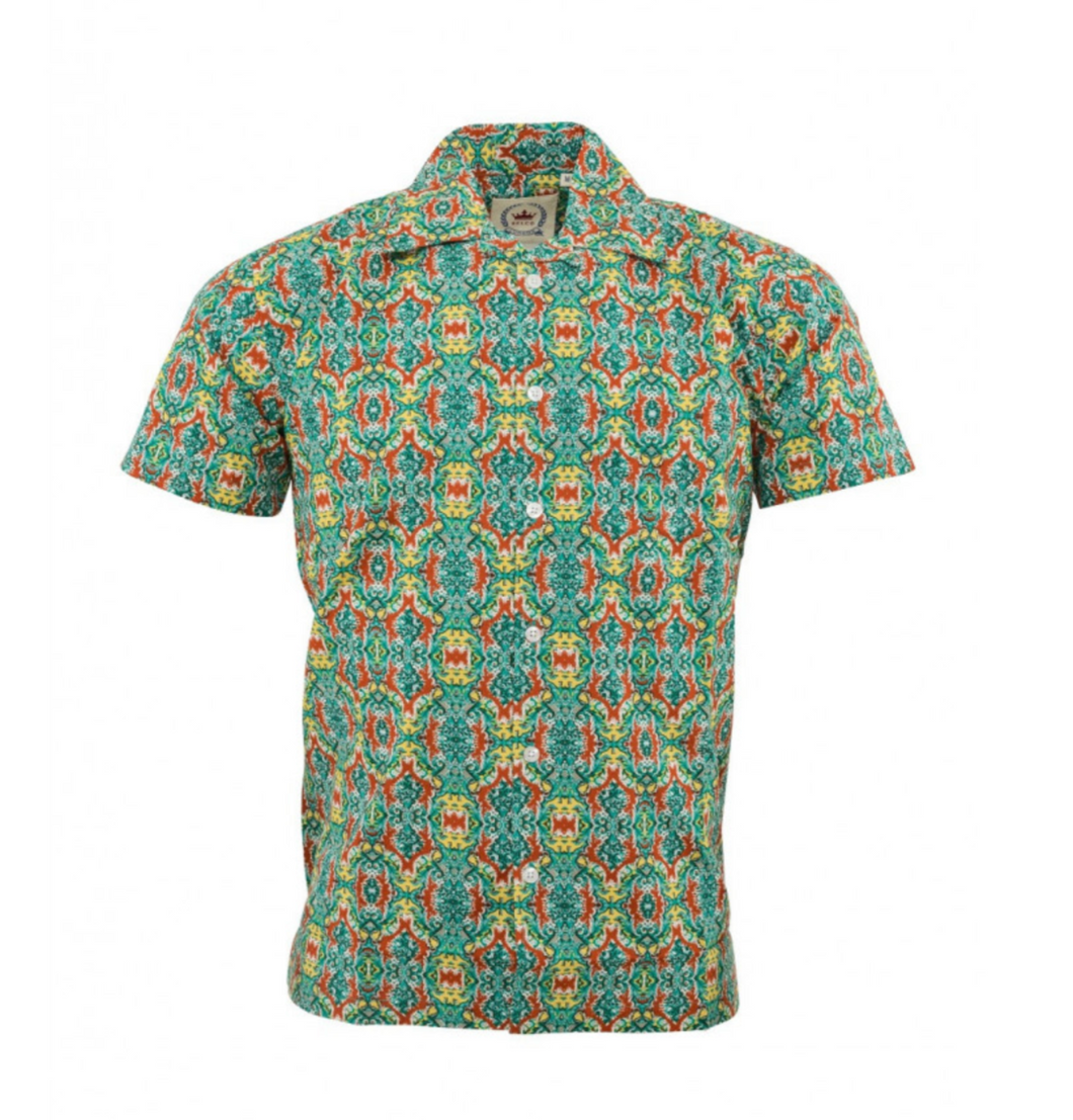 Men's Hawaiian Style Tiki Shirt • Short Sleeve • Relco London