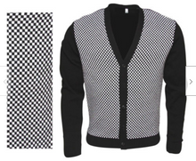 Load image into Gallery viewer, Mens Black &amp; White Check Cardigan
