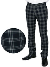 Load image into Gallery viewer, Men&#39;s Sta-Pressed Navy Tartan Pants • Relco
