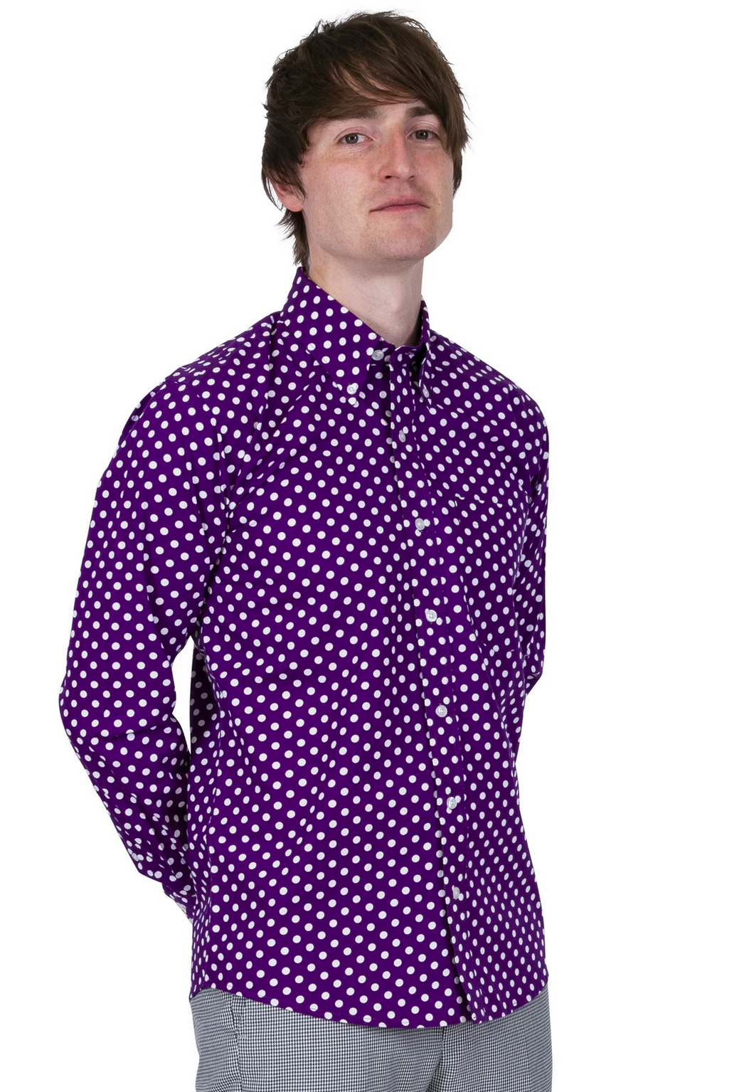 Mens Purple Polka Dot Shirt • Relco