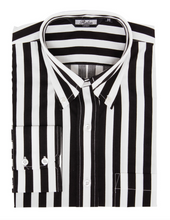 Load image into Gallery viewer, Mens Black White Candy Stripe Shirt • Relco
