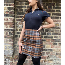 Load image into Gallery viewer, Women&#39;s Grey Rust Tartan Skirt • Relco
