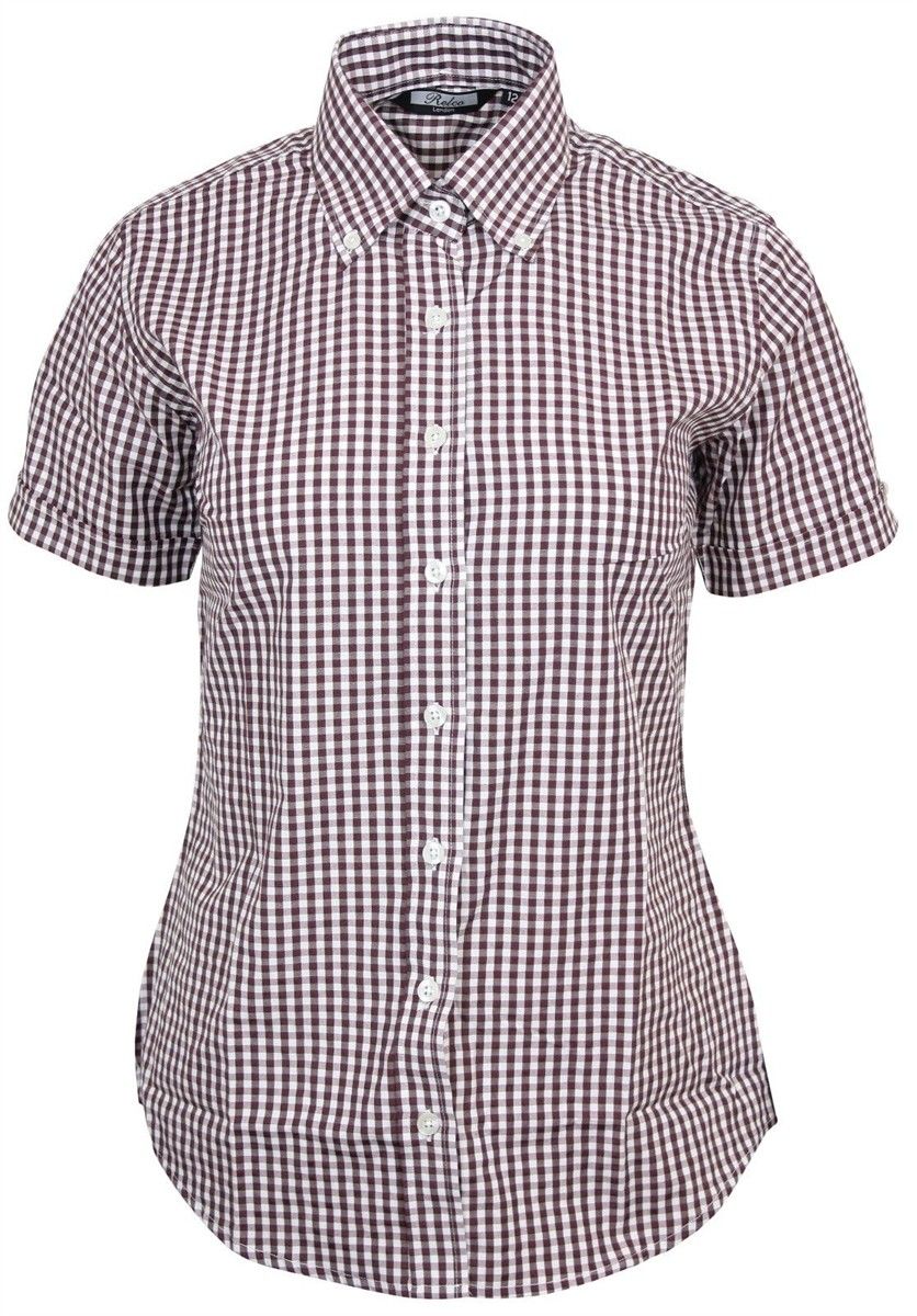 Women's Burgundy Gingham Shirt • Relco