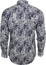 Load image into Gallery viewer, ﻿﻿Mens long sleeve Navy Paisley and Floral print shirt • Relco London
