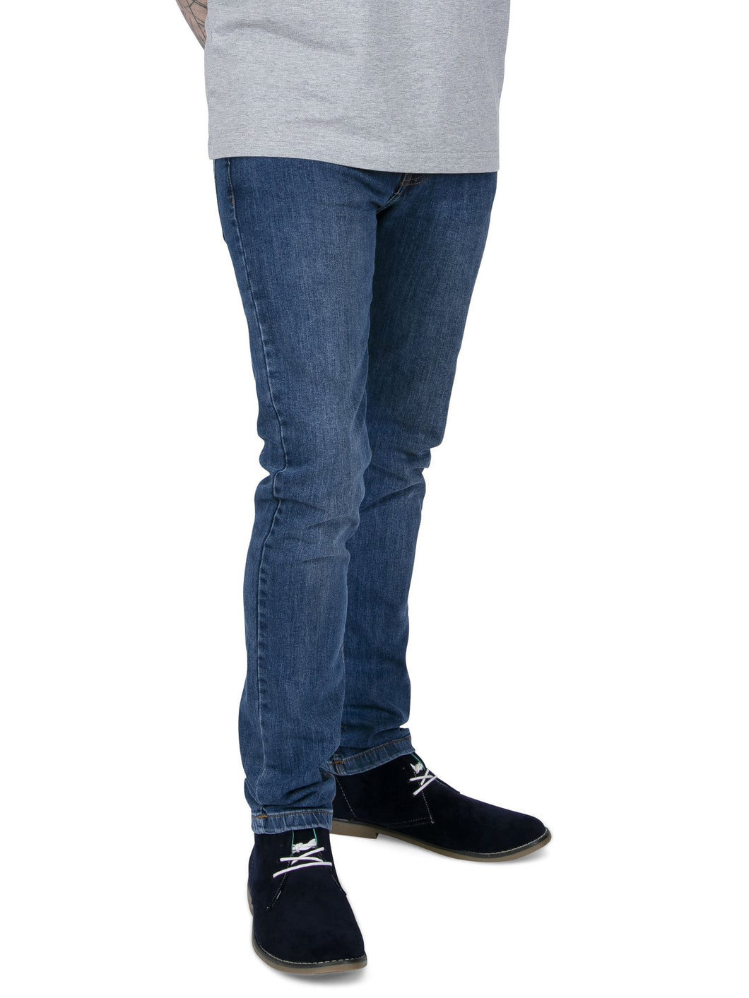 Men's Stone Wash Skinny Fit Stretch Jeans • Relco